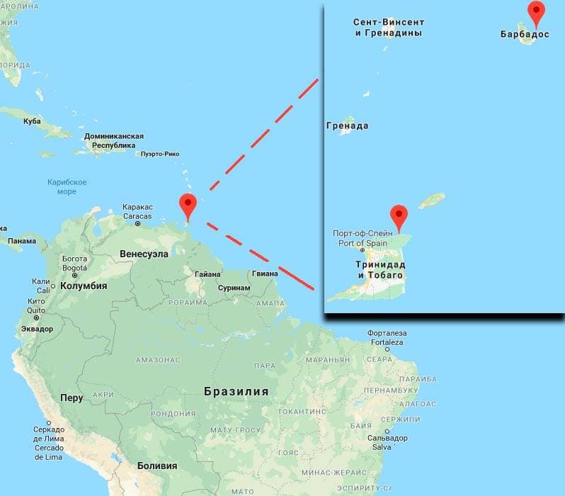 Родина рыбки гуппи на карте Родина рыбки гуппи на карте